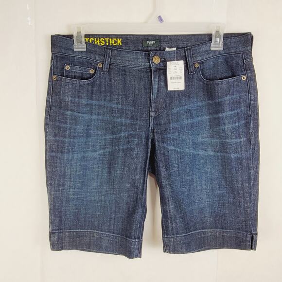 NWT J.Crew Matchstick Blue Jean Shorts Size 10 Mid-Rise Classic Y2K Denim - Picture 1 of 8